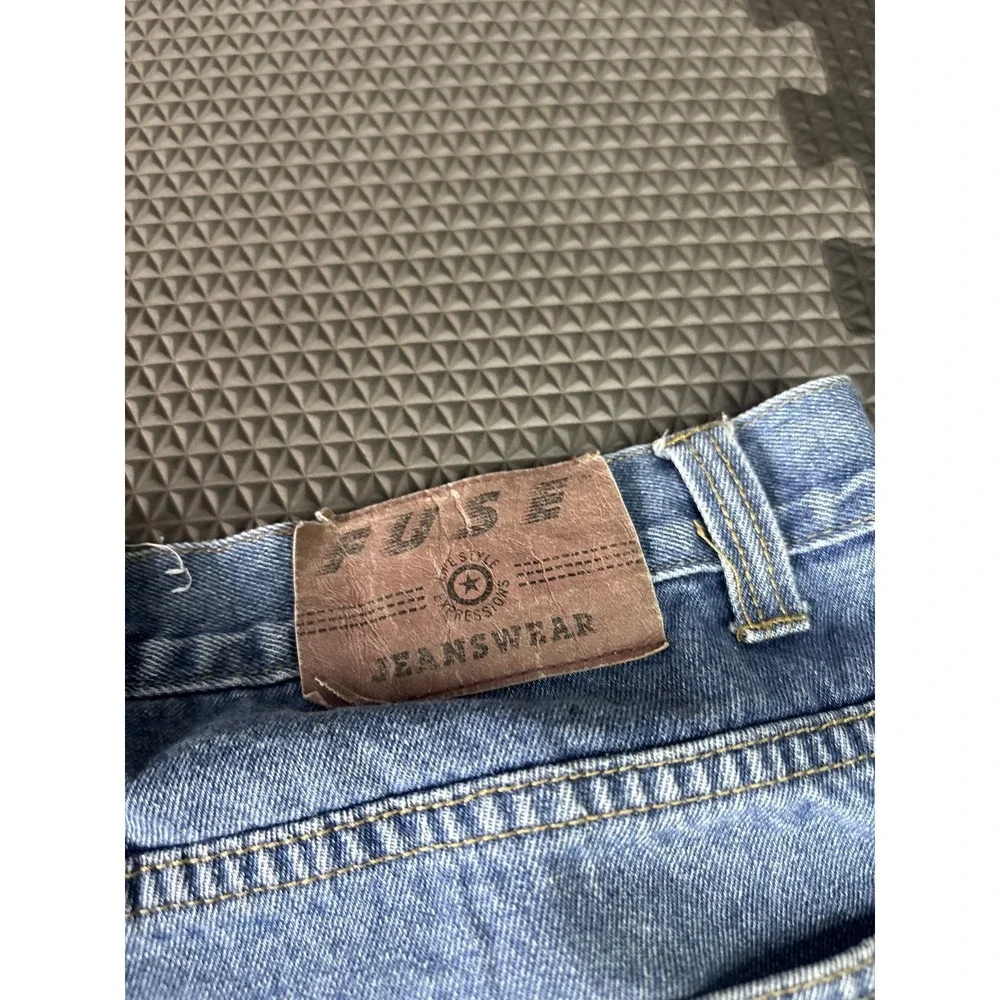 FUSE JEANS WEAR Men's Blue Denim Cargo Shorts Size 38 Relaxed Fit Pockets
